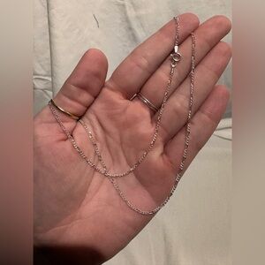 925 sterling silver – figaro chain – necklace – 18″ – 1 mm